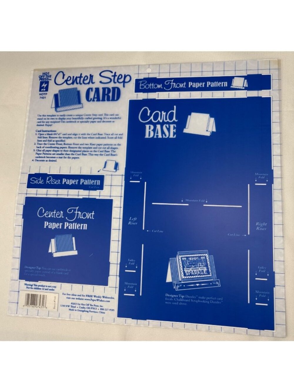 Center Step Card Paper Template Hot off the Press DIY Crafts &Greeting Cards